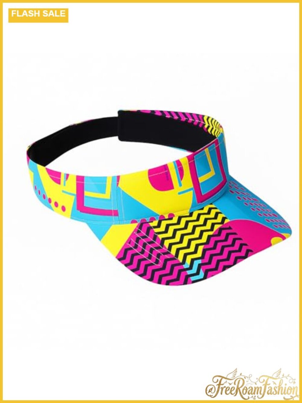 Retro Neon Sports Visor Adjustable Nylon Sun Hat for Golf Tennis